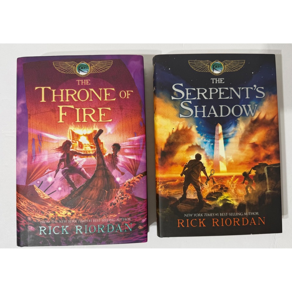 Rick Riordan Kane Chronicles Hardcover Book LOT Throne of Fire & Serpent Shadow